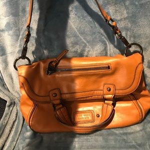Spacious Leather Nine West Camel color Shoulder Bag